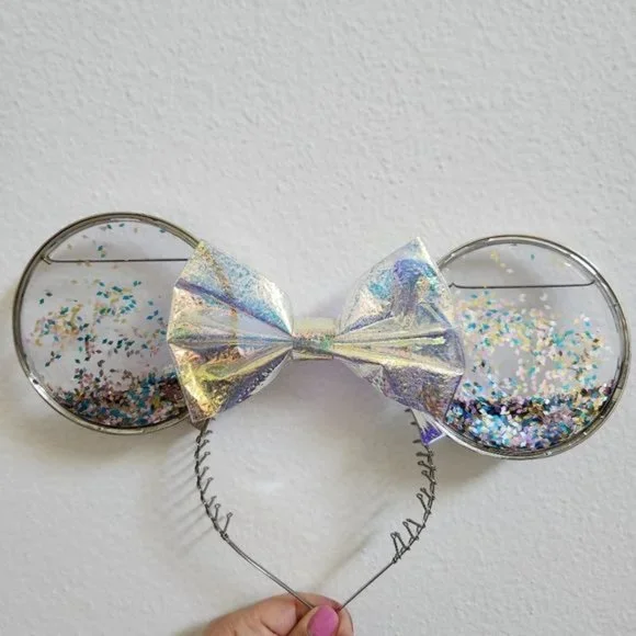 Minnie Mouse Shaker Ears Headband Clear Sequin Ears - Picture 7 of 7